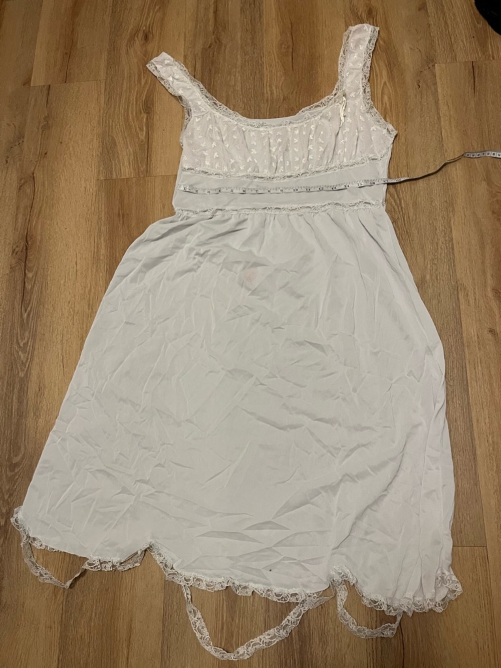 White Lace Trim Sleeveless Dress